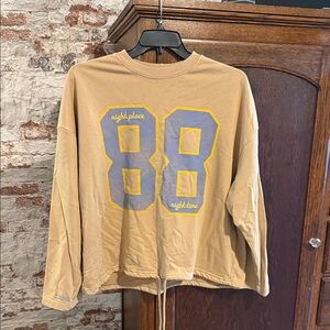 Tan Graphic Sweatshirt with Number Print